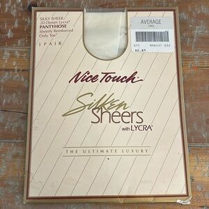 Pantyhose NICE TOUCH Lycra SILKY SHEERS Ivory AVERAGE Vintage Sears Unopened